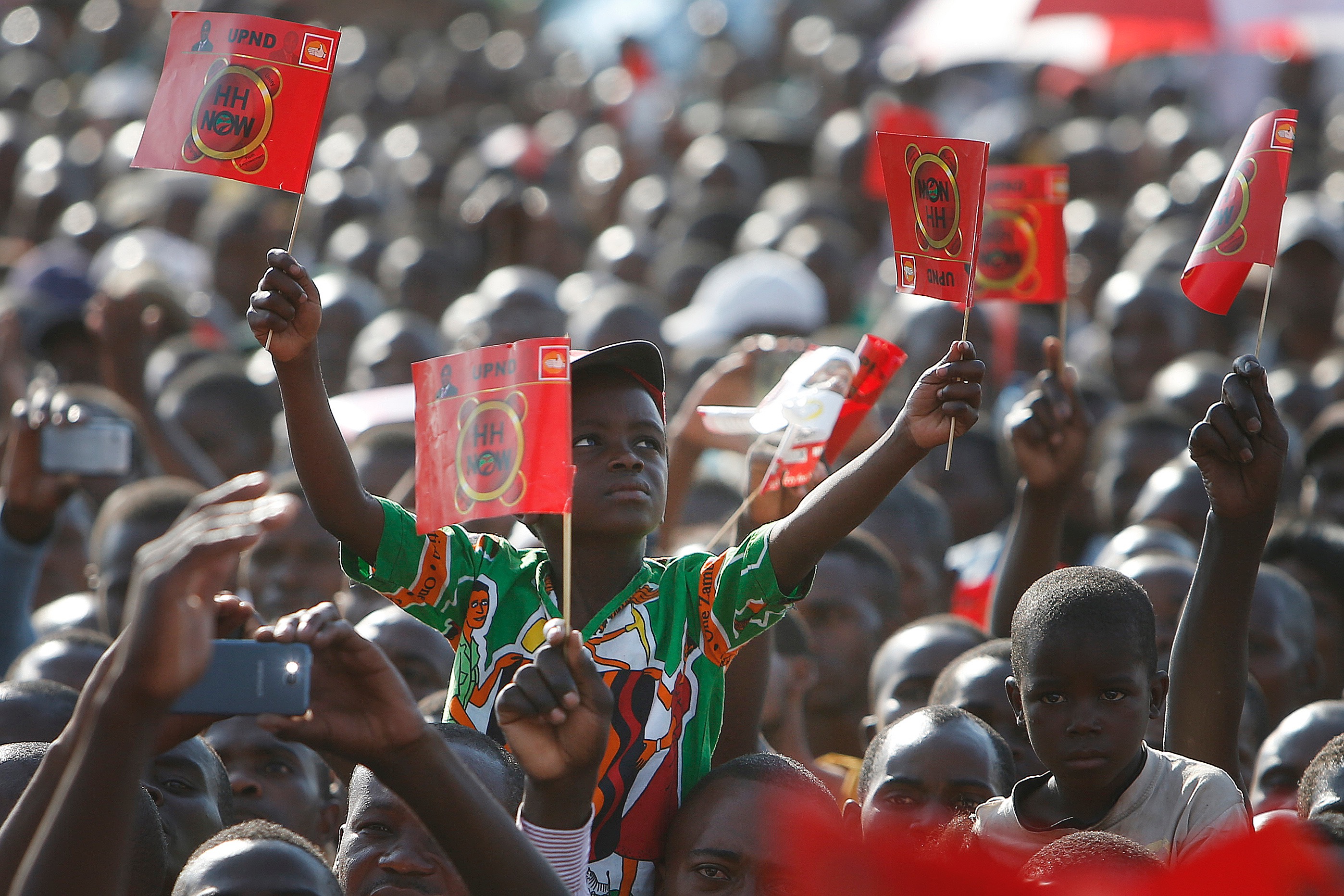 HH campaign rally in Kanyama compound, Sunday, Nov. 23, 2014, in Lusaka, Zambia. (Photo by Jason DeCrow)
